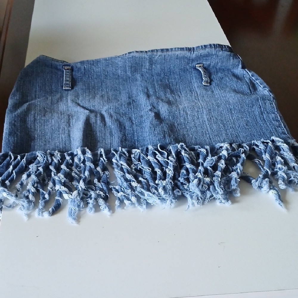 True People Mini Fringe Jeans Kirt